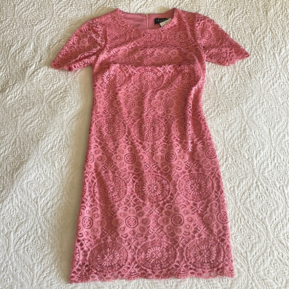 🐣 Dusty Rose Lace Dress, Laundry by Shelli Segal